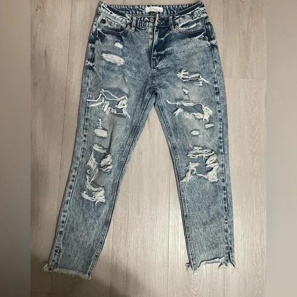 kancan high-waisted acid-washed denim jeans womans size 5/32 - Picture 2 of 5